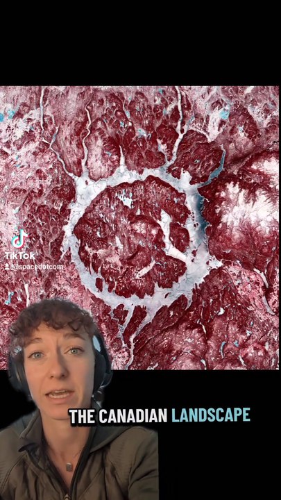 No This Isn't #Marbeled #Meat, But A False Color Image Of An #Impactcrater In #Canada Caught On #camera By The Copernicus Sentinel-2 #satellite #shorts