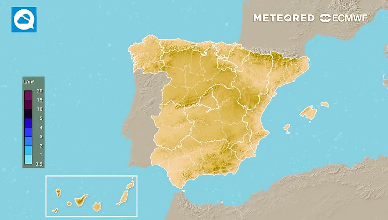 Precipitación acumulada prevista por el modelo europeo para los próximos días