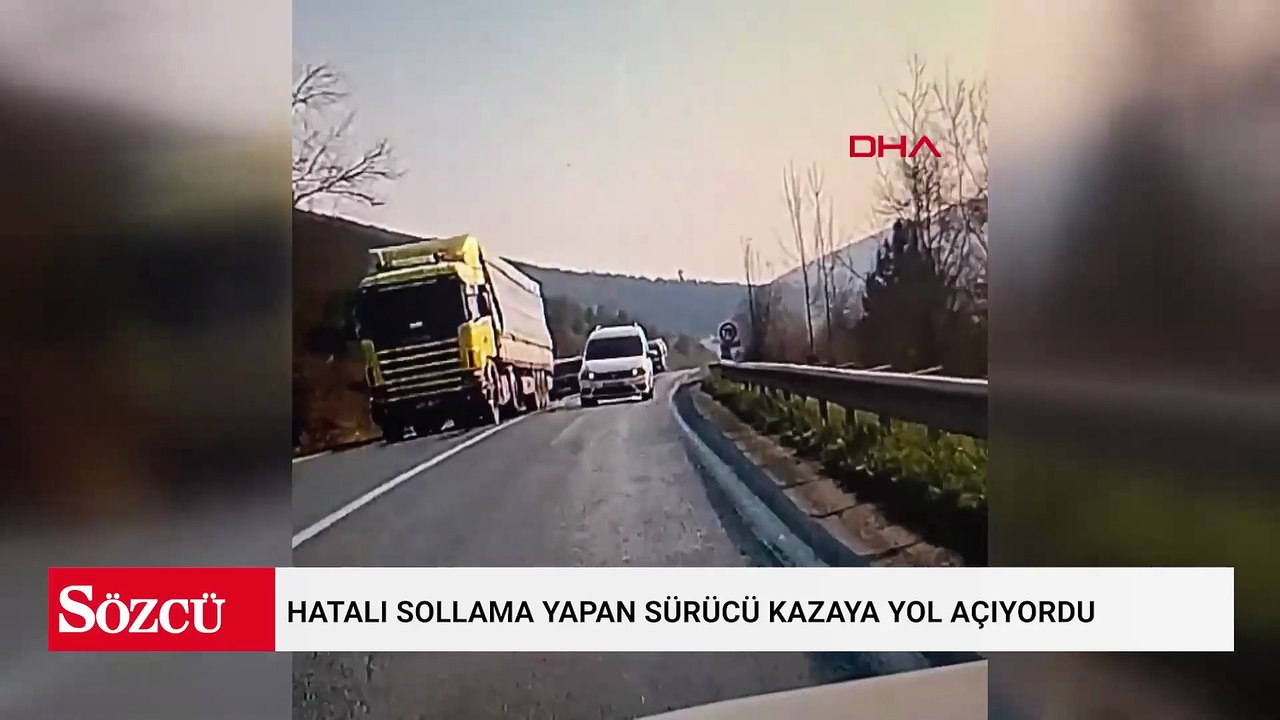 Hatalı sollama yapan sürücü kazaya yol açıyordu...