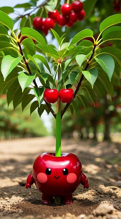 Cherry planting its own seed