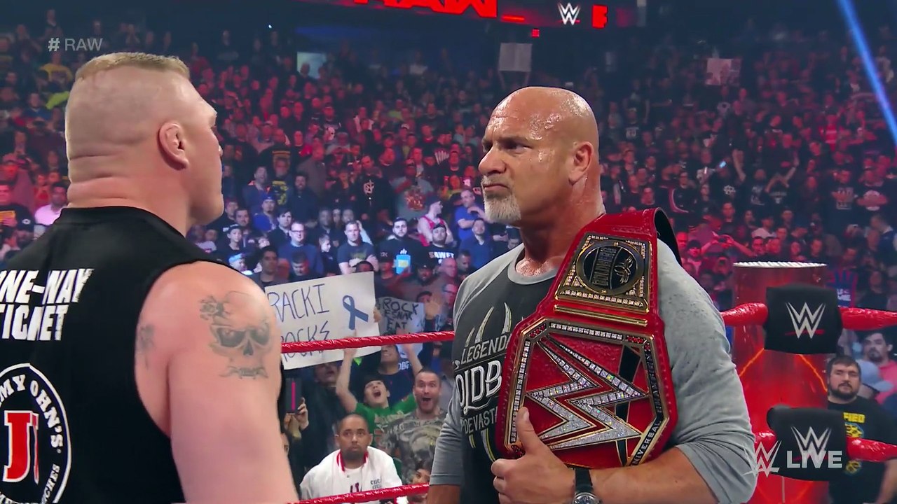 Brock Lesnar attacks new Universal Champion Goldberg : Raw, March 6, 2017
