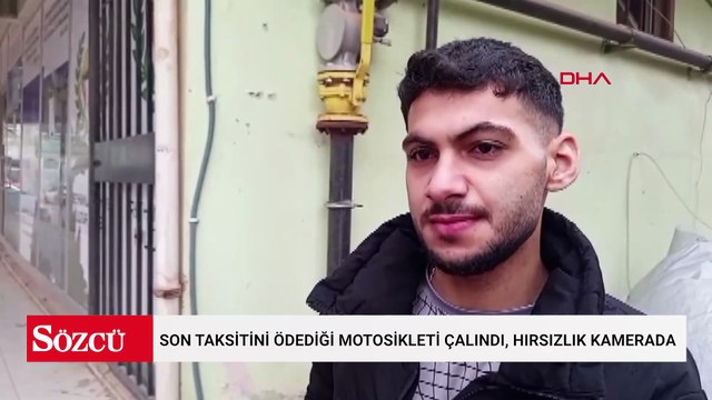 Son taksitini ödediği motosikleti çalındı, hırsızlık kamerada