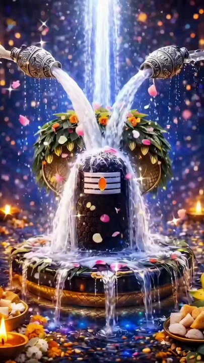 भगवान शिव का अद्भुत अभिषेक 🔱 दो शंखों से बरसता पवित्र जल #mahadev