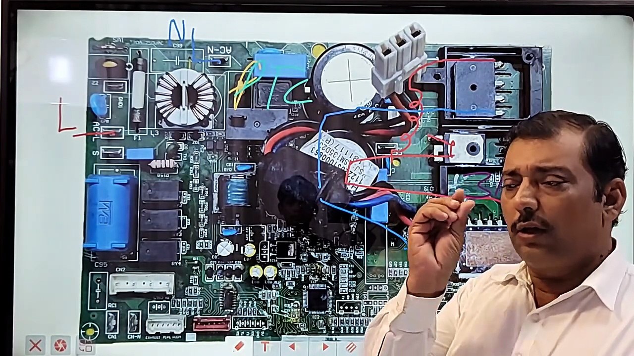 PEL Dc inverter ac L6 L4 F1 E5 error outdoor pcb Dc inverter ac pcb lecture Babar Electronics - Babar Electronics HVACR (720p, h264, youtube)