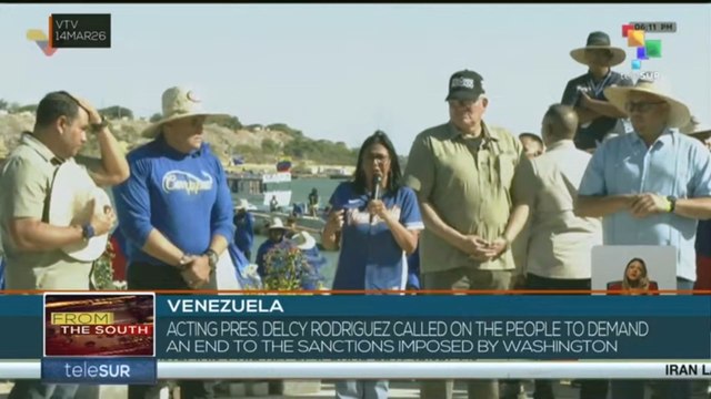 Acting Pres. Delcy Rodriguez called on the people to demand the end of the sanctions imposed by U.S