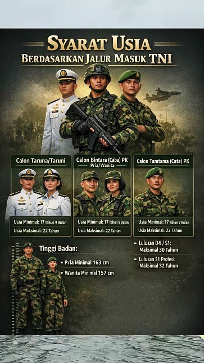 Info penting Syarat Usia Berdasarkan masuk TNI
