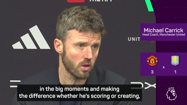 Carrick hails record-breaking Fernandes after Villa win