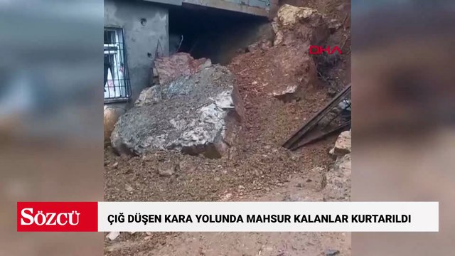 Çığ düşen kara yolunda yolcu otobüsünde mahsur kalanlar kurtarıldı
