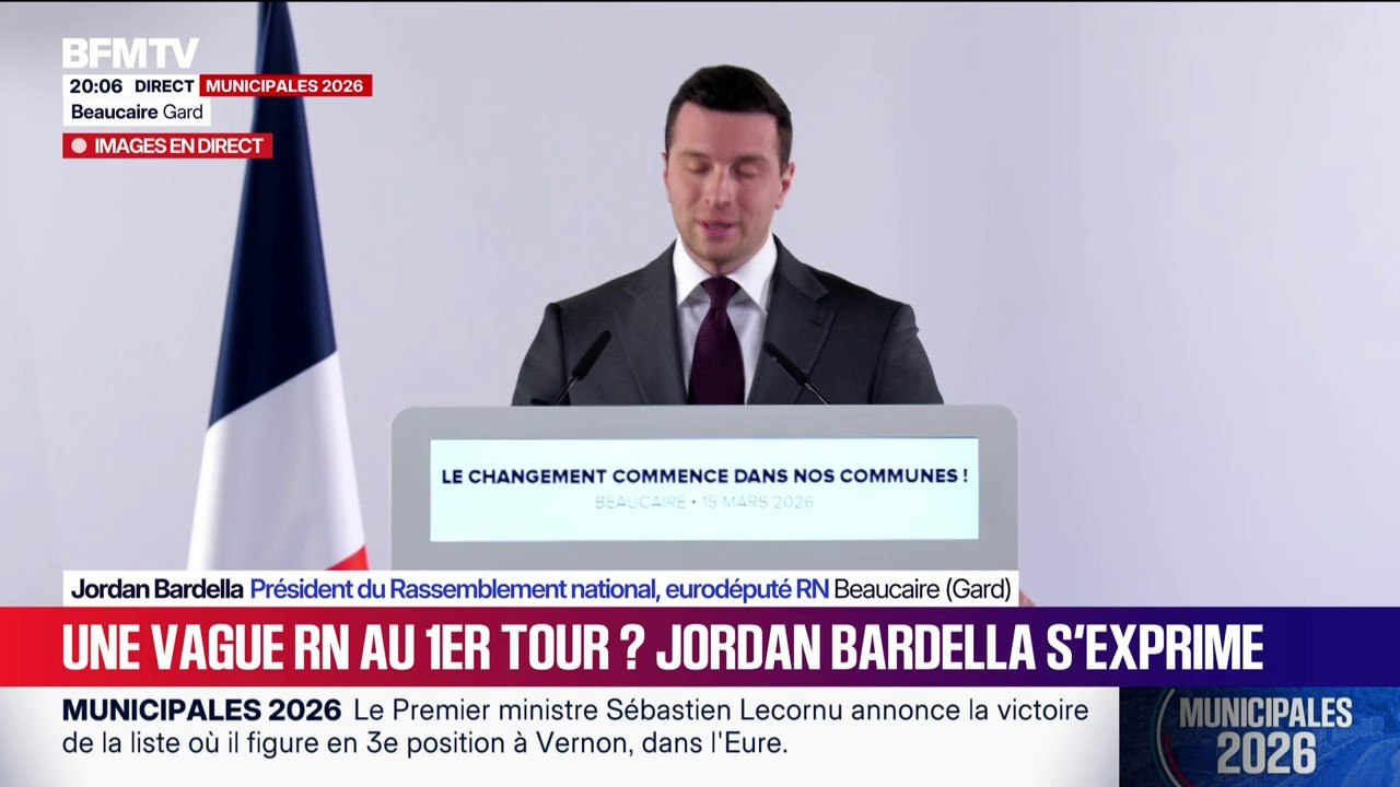 Municipales 2026: Jordan Bardella "se réjouit que plusieurs maires sortants du RN aient été réélus dès le premier tour"