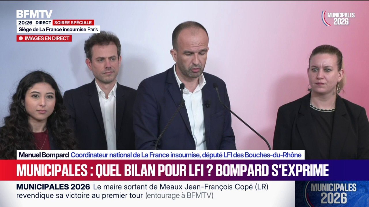 Municipales 2026: Manuel Bompard, coordinateur national de LFI, salue "une progression remarquable de la France insoumise"