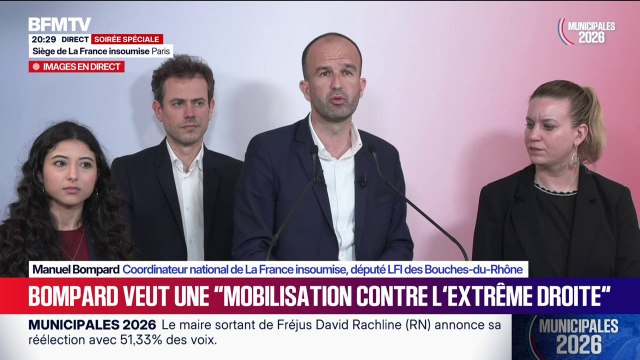 Municipales 2026: Manuel Bompard, coordinateur national de LFI, appelle à un front antifasciste au second tour