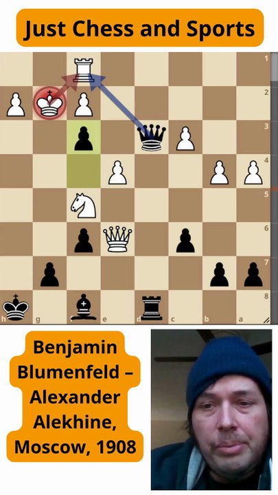 Alekhine vence a Blumenfeld con un jaque mate de pasillo (1908)