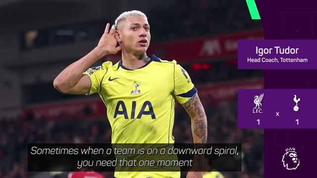 Tudor hopes Richarlison’s late equaliser can spark a Spurs resurgence