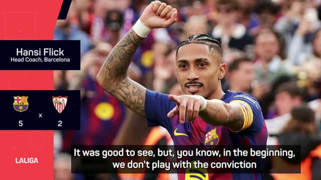 Flick wants more from Barcelona despite hitting five past Sevilla