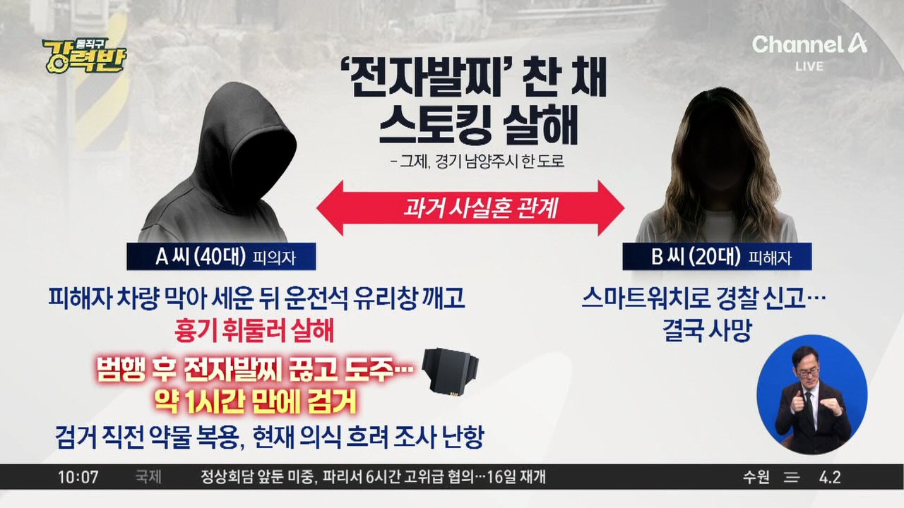 [돌직구 강력반]피해자 직장 앞 스토킹 살해…전자발찌 끊고 도주