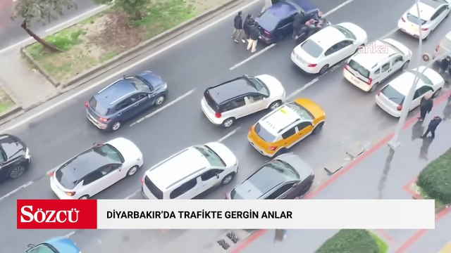 Diyarbakır’da trafikte gergin anlar: İki sürücü yol ortasında kavgaya tutuştu
