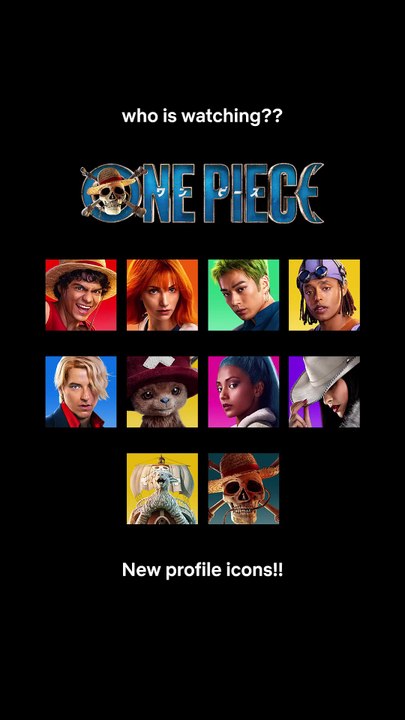 Straw Hats! ONE PIECE profile icons are now available on Netflix! 🏴‍☠️