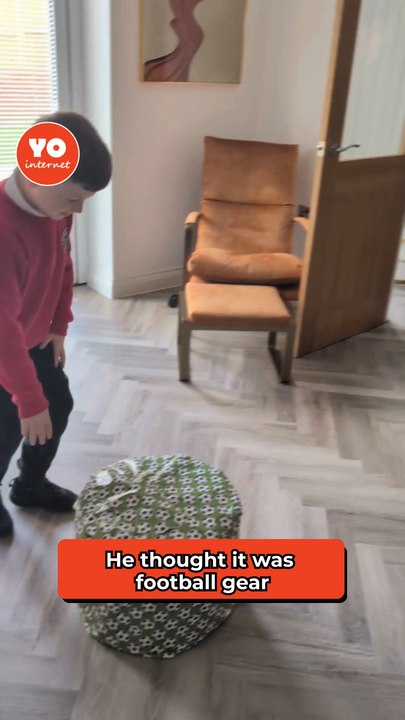 Young Boy Discovers Puppy Instead of Football in Surprise Box