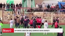 Afyon'da amatör maç sonrası saha karıştı
