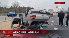 Bursa'da otomobil takla attı: Şans eseri yaralanan olmadı