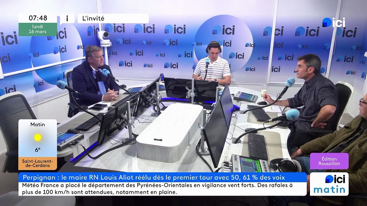 Louis Aliot réagit à sa réélection dès le premier tour du scrutin à Perpignan