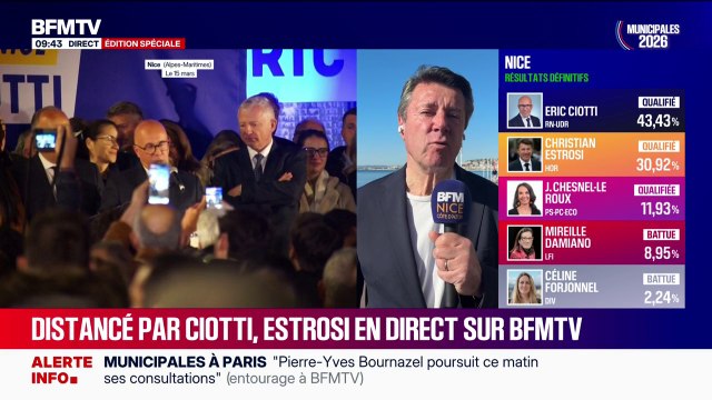 Municipales à Nice: Christian Estrosi appelle au front républicain contre Éric Ciotti et demande à la candidate de la gauche unie Juliette Chesnel-Le Roux de se retirer