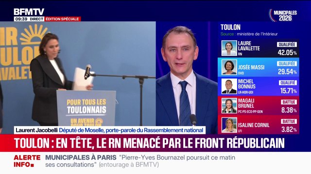 Municipales à Toulon: Les électeurs se reporteront naturellement sur Laure Lavalette , Laurent Jacobelli, député de Moselle et porte-parole du RN