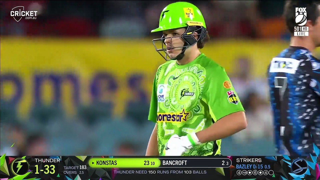 Sam Konstas: Every Boundary from Historic BBL Debut | Sydney Thunder