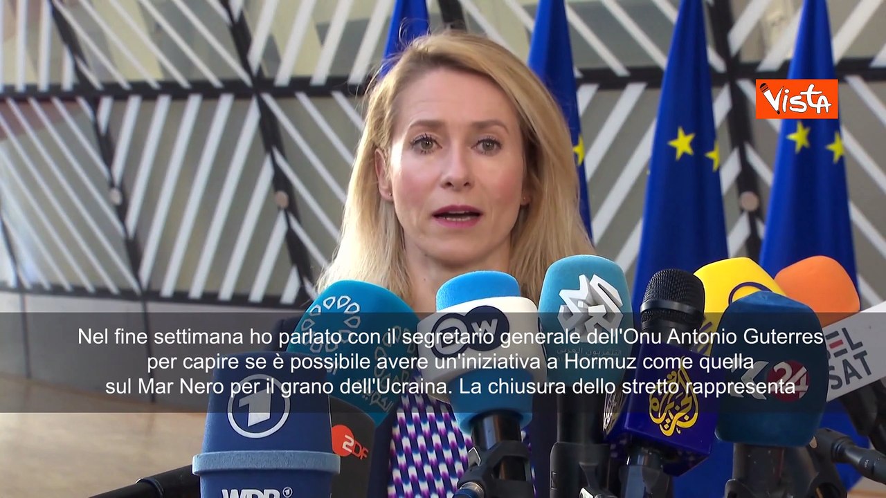 Kallas: Nello stretto di Hormuz pensare ad una iniziativa Onu come fatto nel Mar Nero sul grano