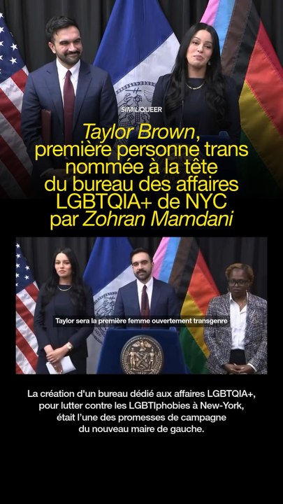 Le nouveau maire de New York Zohran Mamdani a créé le premier bureau des affaires LGBTQIA+ de la ville. A sa tête, il nomme l'avocate transgenre Taylor Brown sous les acclamations et les applaudissments.