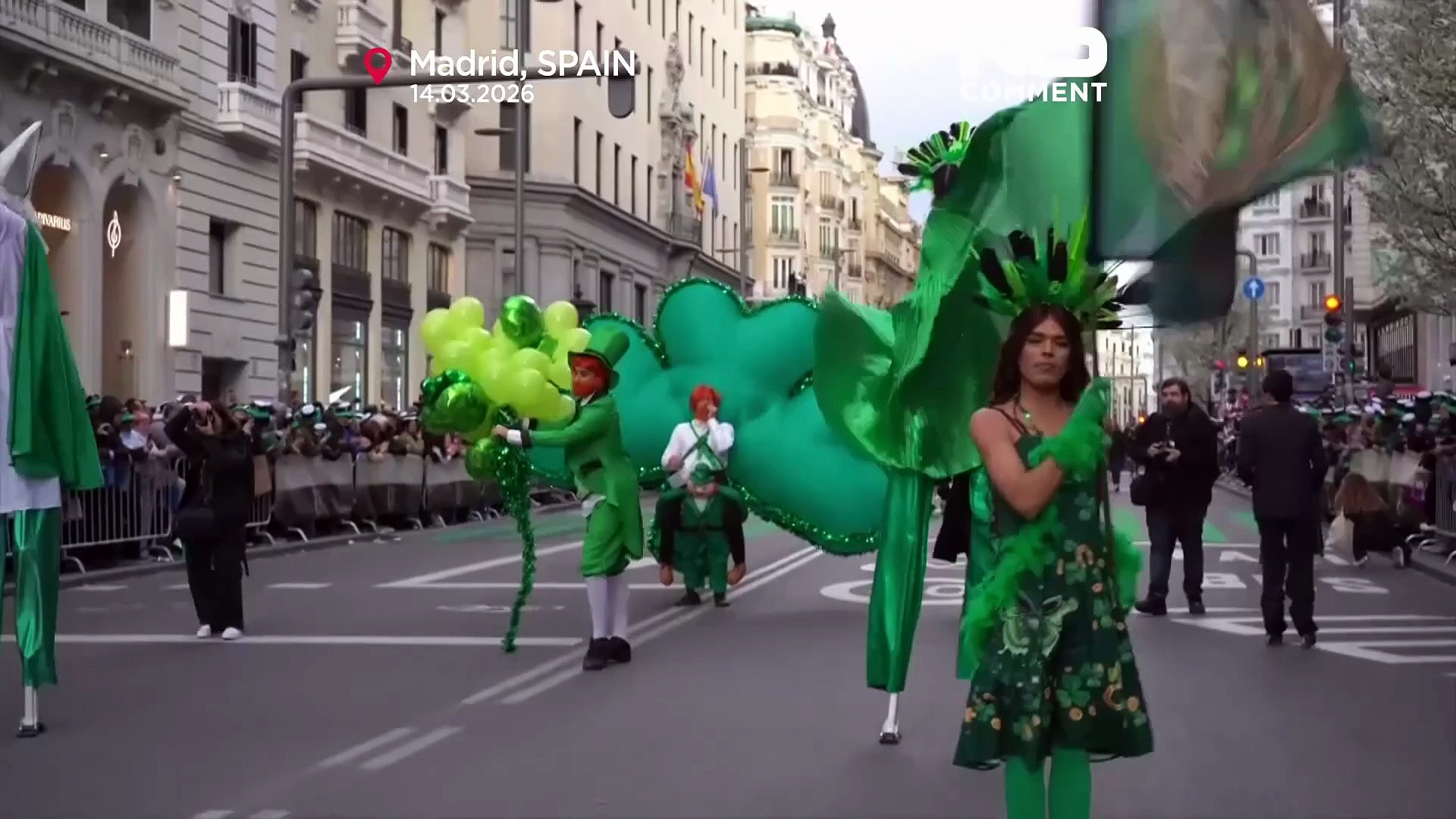 ⁣Madrid feiert irische Kultur mit bunter St.-Patrick’s-Day-Parade