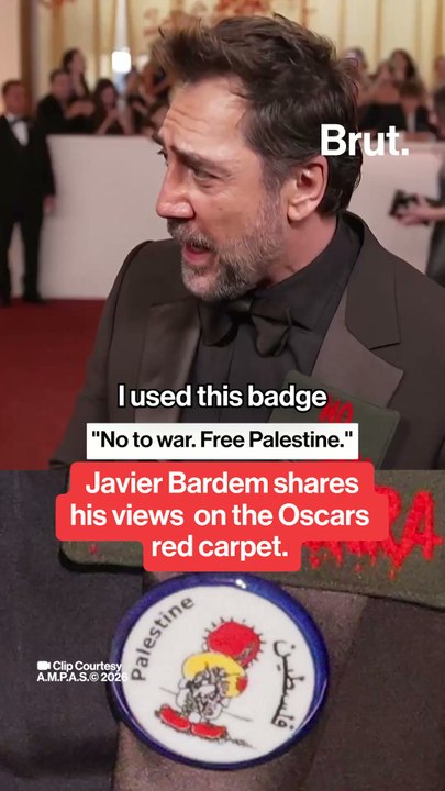 Javier Bardem talks politics on Oscars red carpet "No to war. Free Palestine."