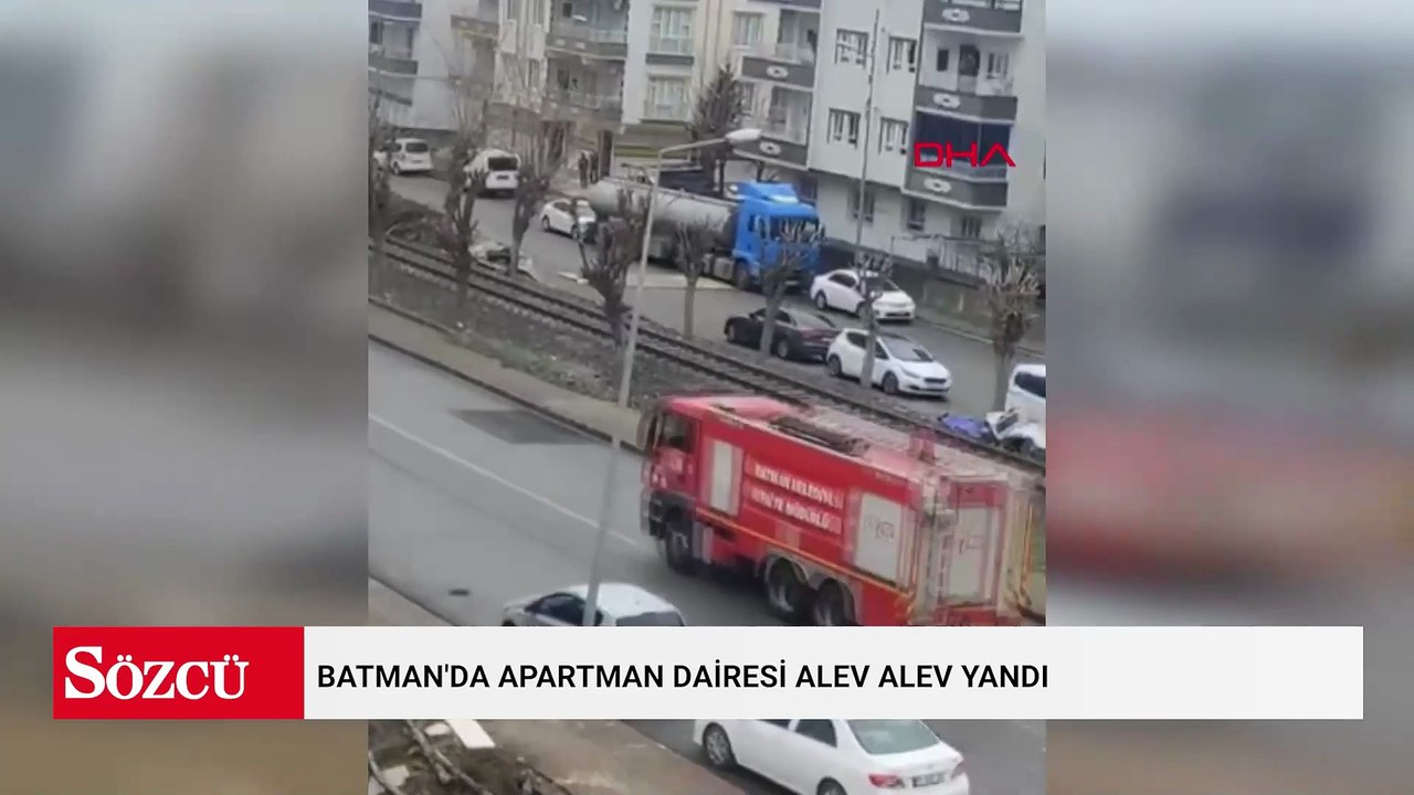 Batman'da apartman dairesi alev alev yandı