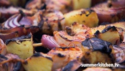 How-to make Caribbean Grilled Shimp and Pineapple Skewers