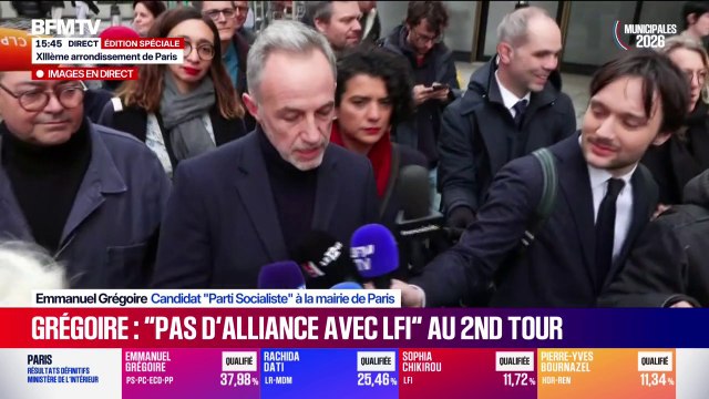 Municipales à Paris: pour Emmanuel Grégoire (PS), l'alliance entre Pierre-Yves Bournazel et Rachida Dati n'aurait pas de sens