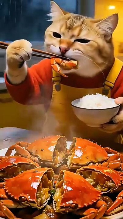 Funny Cat Takes Food From Sink And Eats It | Cute Cat Moment