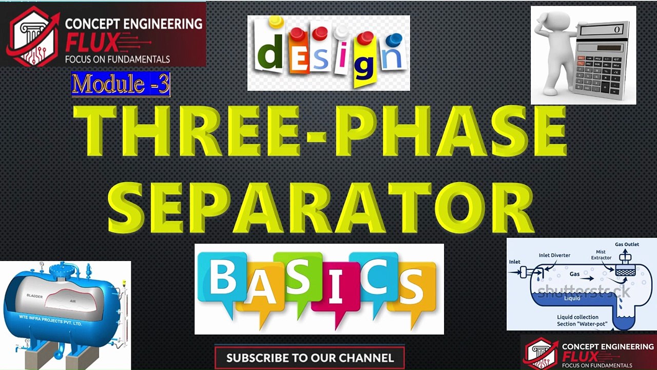 L04- Three Phase Separator Design Part #1 | Steps for Design | diameter based Liquid separation from continuous vapor phase | Residence time guideline | Design with Example