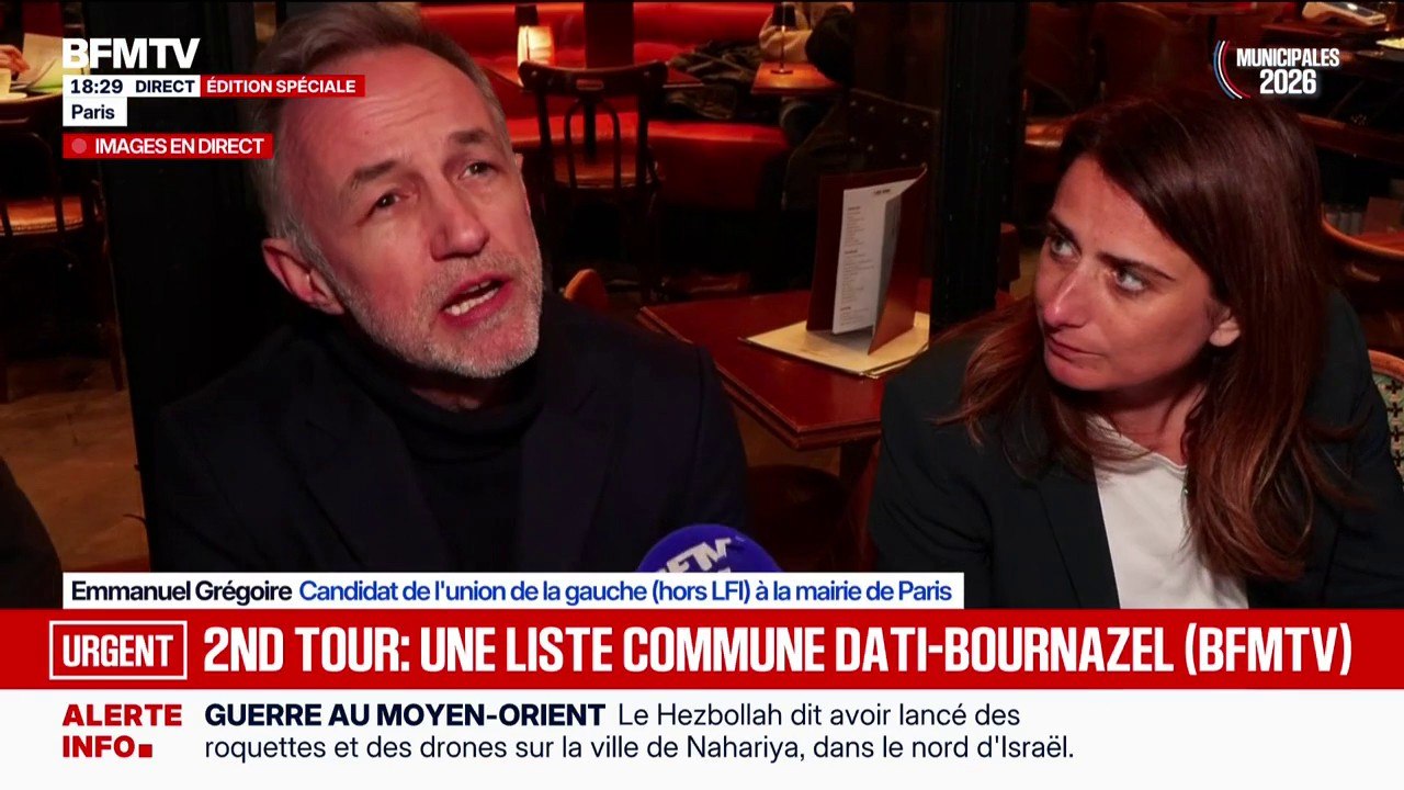 Liste commune entre Rachida Dati et Pierre-Yves Bournazel pour les municipales à Paris: "Ce n'est pas vraiment une surprise", déclare Emmanuel Grégoire, candidat PS