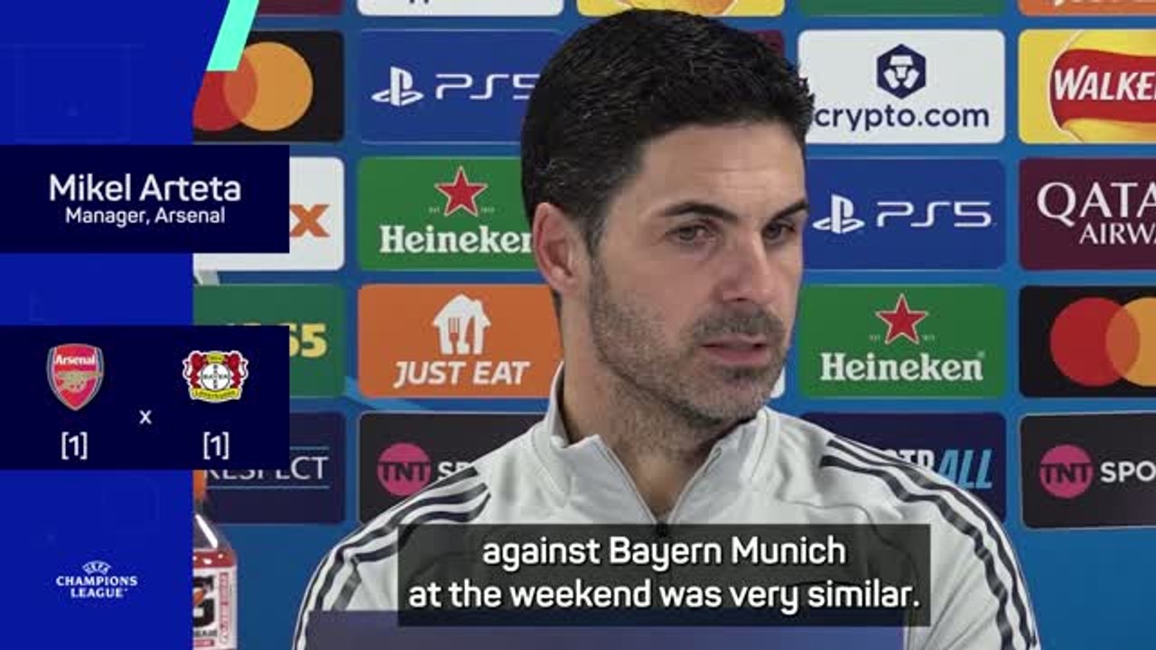 Arteta predicts intense battle with Leverkusen in the second leg