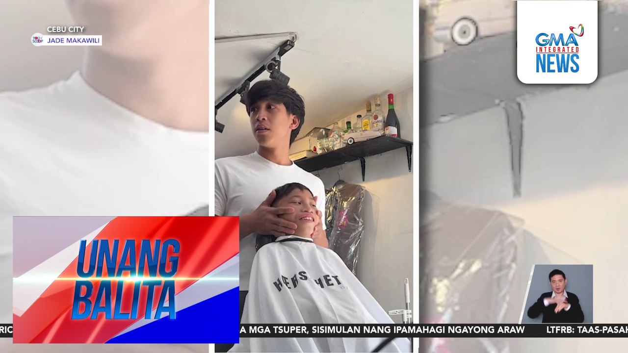Kuwelang face massage sa isang barbershop, stress reliever ang hatid online | Unang Balita