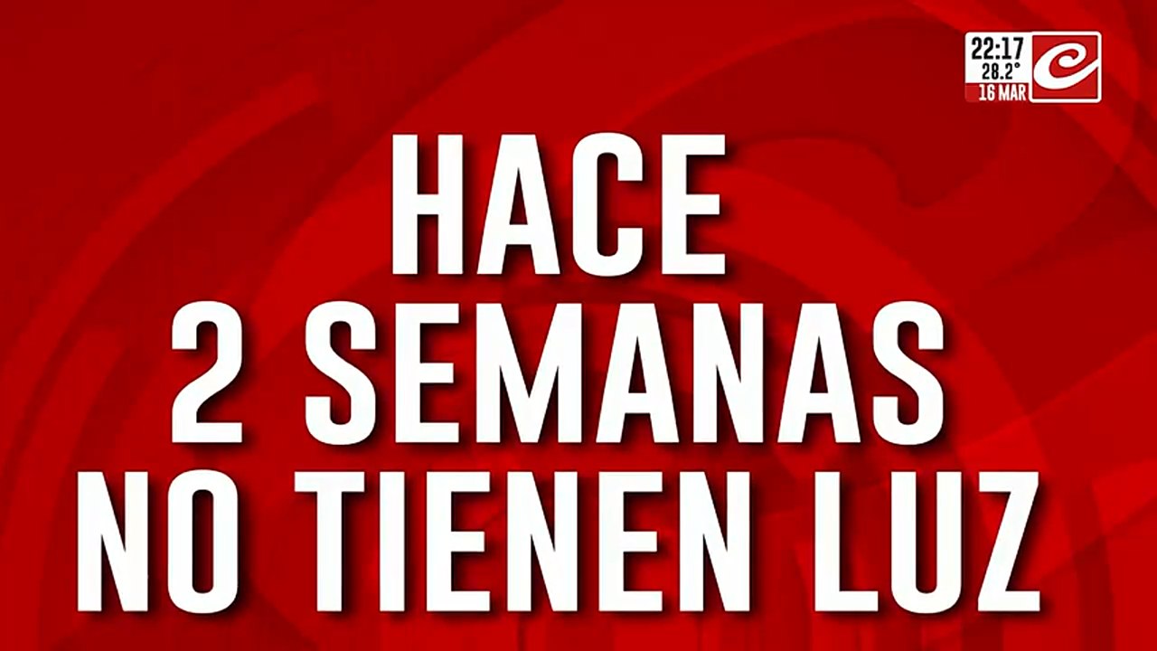 Hace dos semana no tienen luz: perdieron alimentos y medicamentos