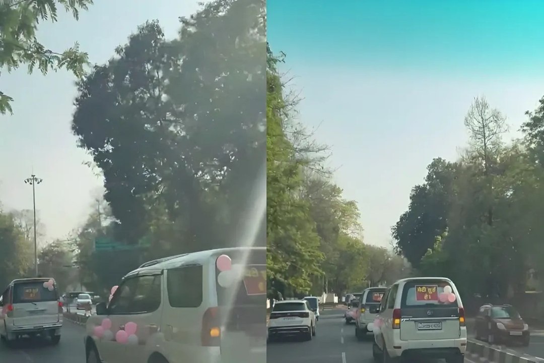 लखनऊ में बेटी के जन्म पर पिंक थीम काफिला, ढोल-नगाड़ों के साथ अनोखा जश्न