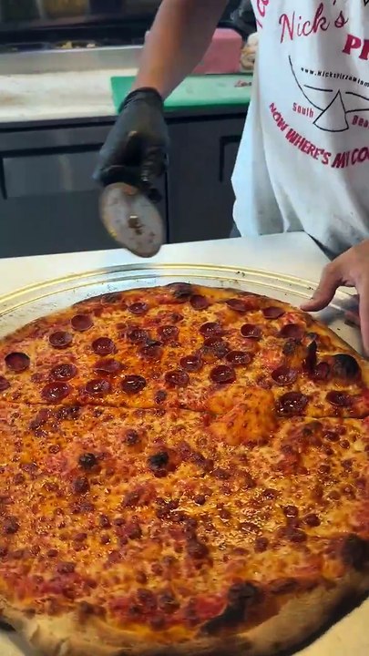 Half pepperoni half cheese pizza!