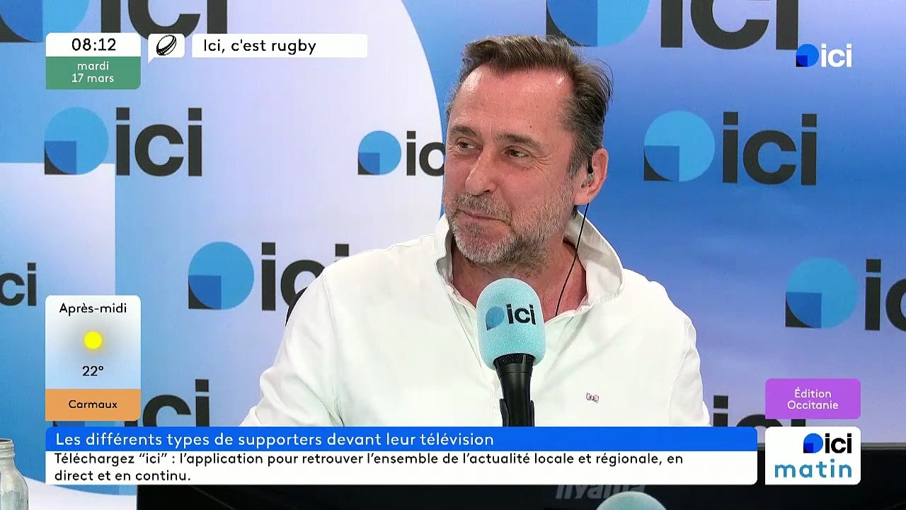 ICI C'EST RUGBY - Guillaume Le Kiné fait le top des supporters de rugby devant la télé