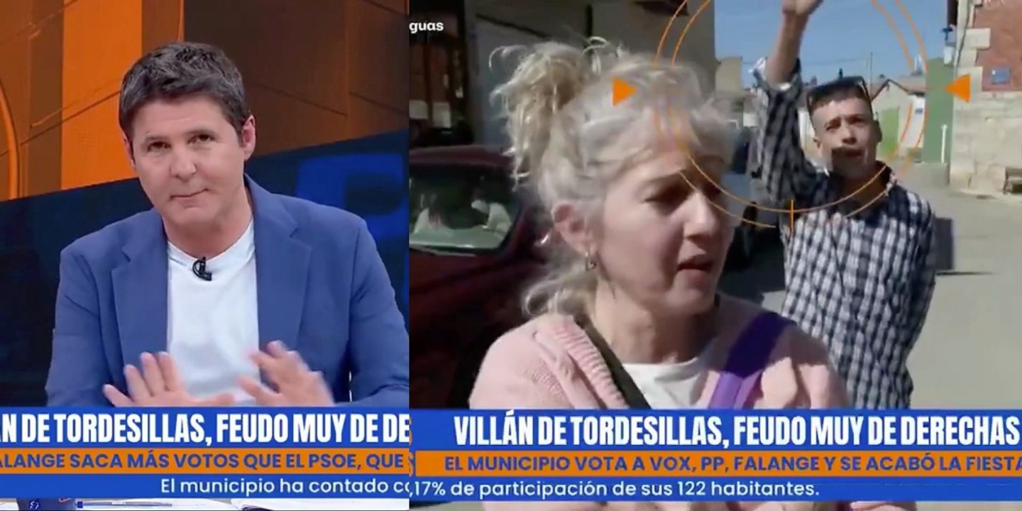 Jesús Cintora (TVE) va a la caza de votantes de VOX en un pueblo de Valladolid y acaba llevándose un sopapo: "¡Sánchez, hijo de p*ta!"