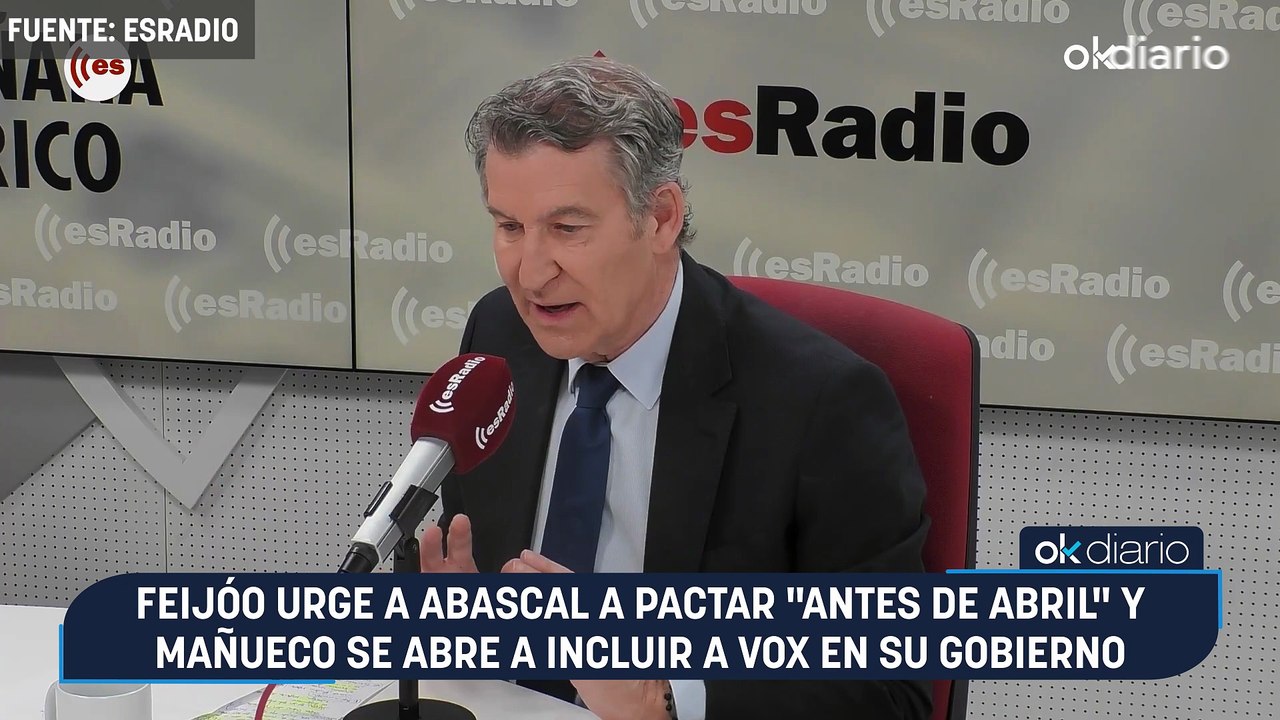 Feijóo urge a Abascal a pactar "antes de abril" y Mañueco se abre a incluir a Vox en su gobierno