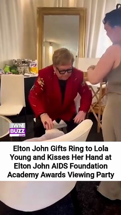 Elton John Gifts Ring to Lola Young and Kisses Her Hand at Elton John AIDS Foundation Academy Awards Viewing Party