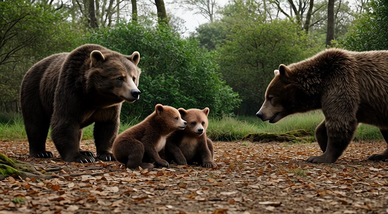 Bear Mother Fights Predator