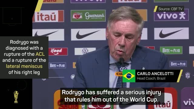 Brazil is waiting for him at the next World Cup - Ancelotti on Rodrygo's injury