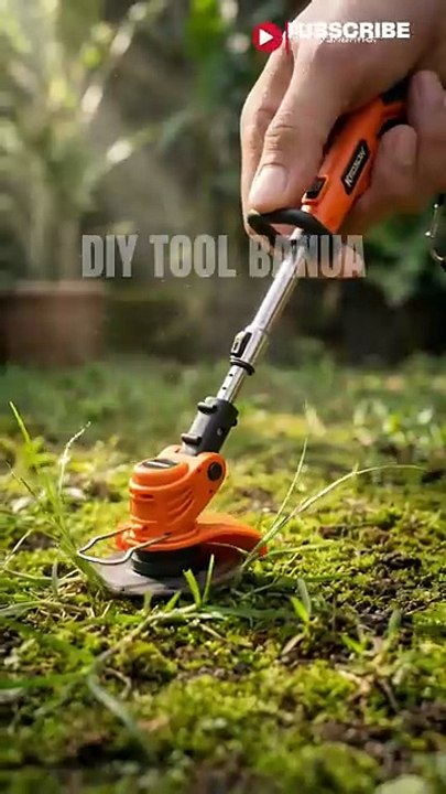 Mini jigsaw cutting grass